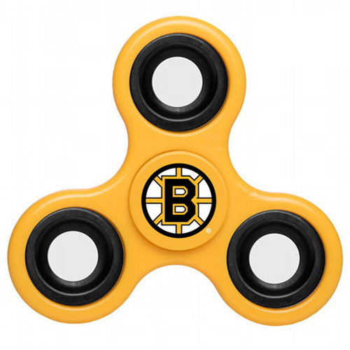 NHL Boston Bruins 3 Way Fidget Spinner D98 - Yellow - Click Image to Close